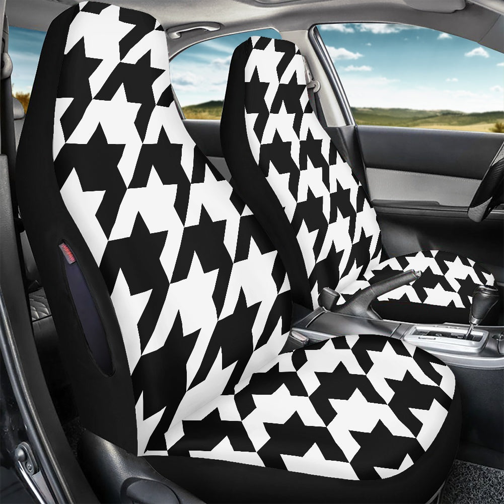 Two Tone Houndstooth Waterproof car front seat cover (with airbag hole)