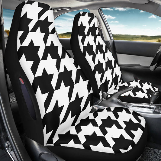 Two Tone Houndstooth Waterproof car front seat cover (with airbag hole)