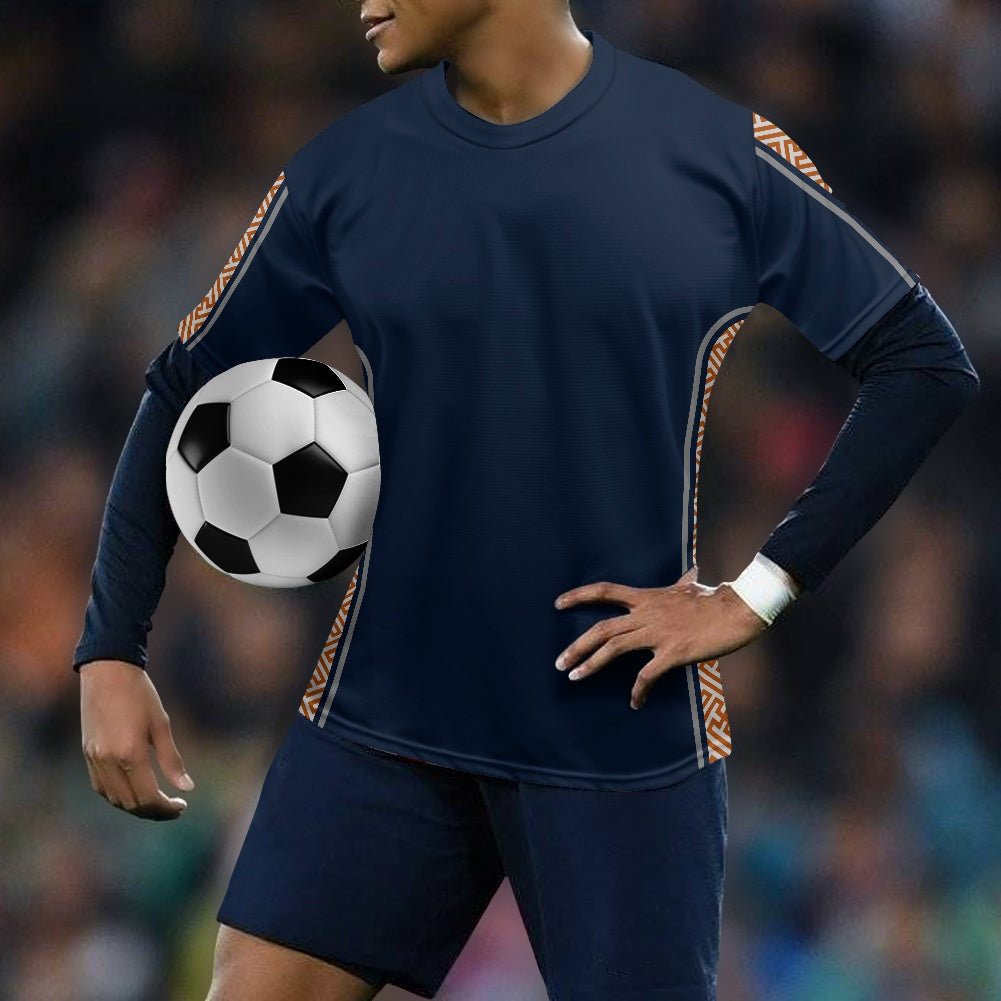 Japanese Wagara - Terracotta Sayagata Strip - Football Shirt