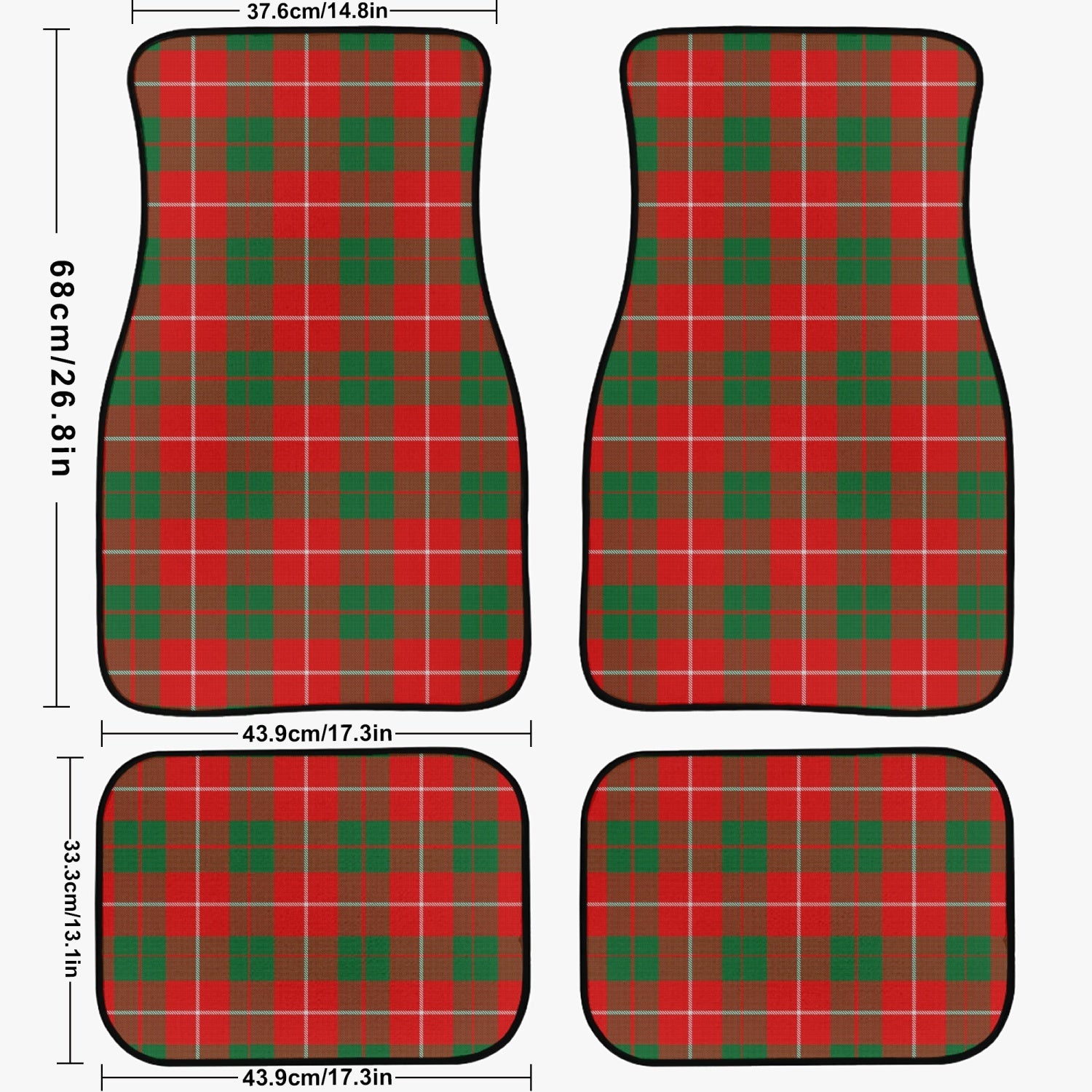 Clan MacKinnon Tartan Car Floor Mats - 4Pcs