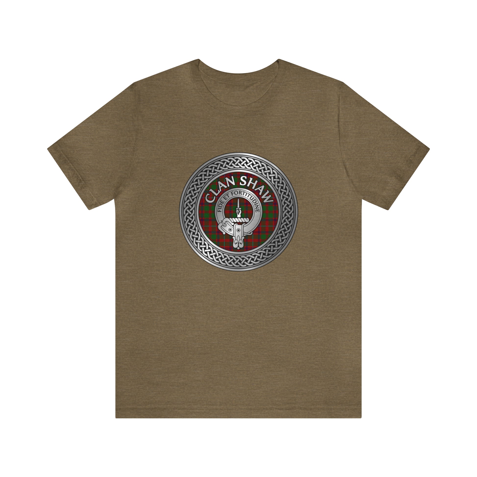 Clan Shaw Crest & Tartan Knot | Unisex T-Shirt