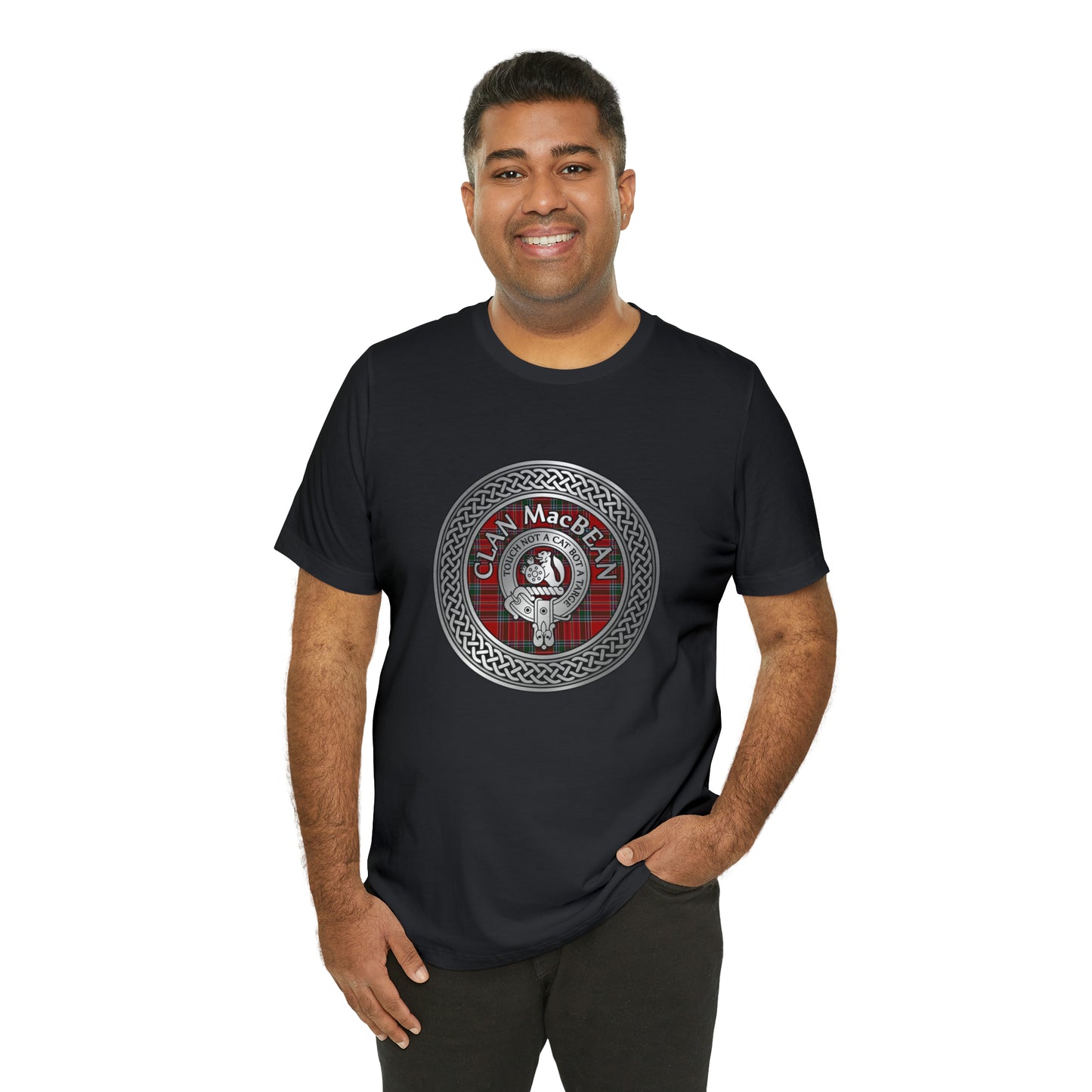 Clan MacBean Crest & Tartan Knot | Unisex T-Shirt