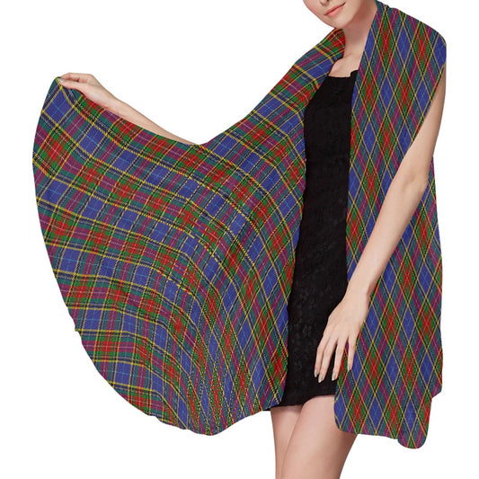 Clan Bethune Tartan Bias Chiffon Scarf