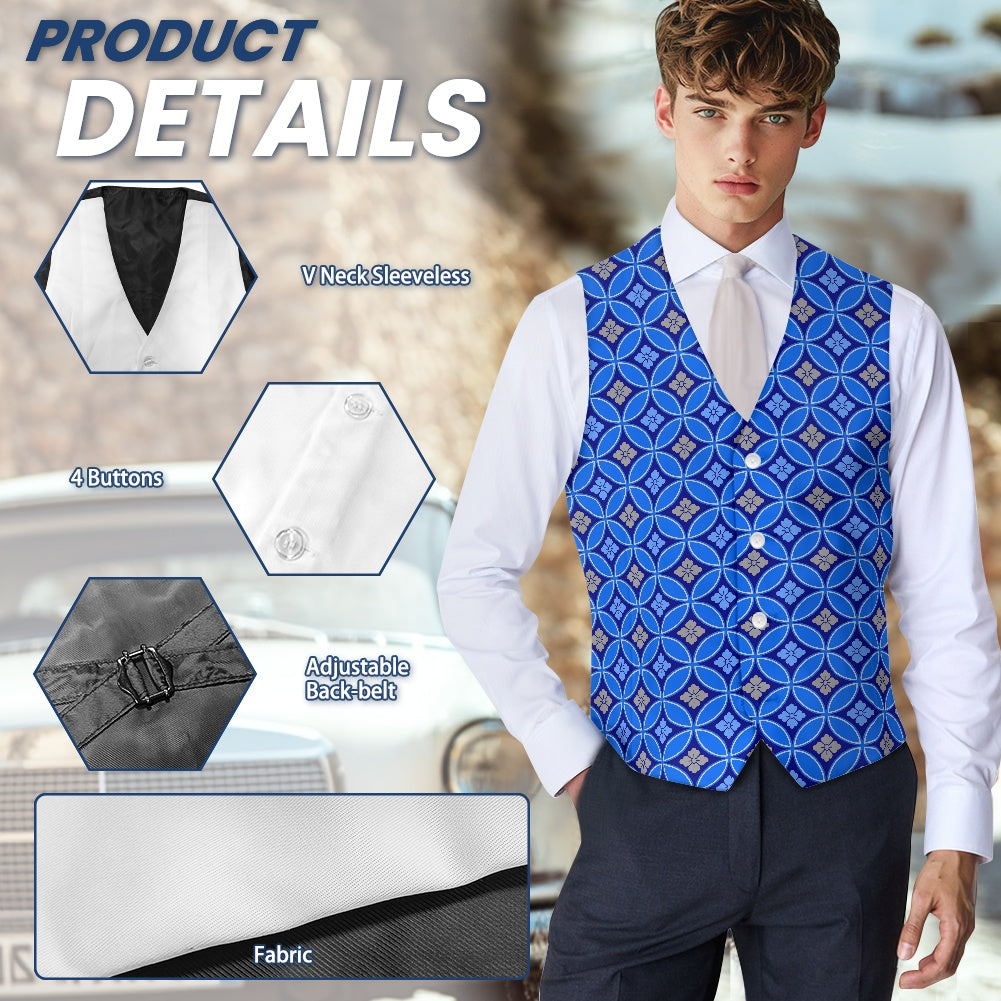 Wagara - Shippo Blue Suit vest jacket