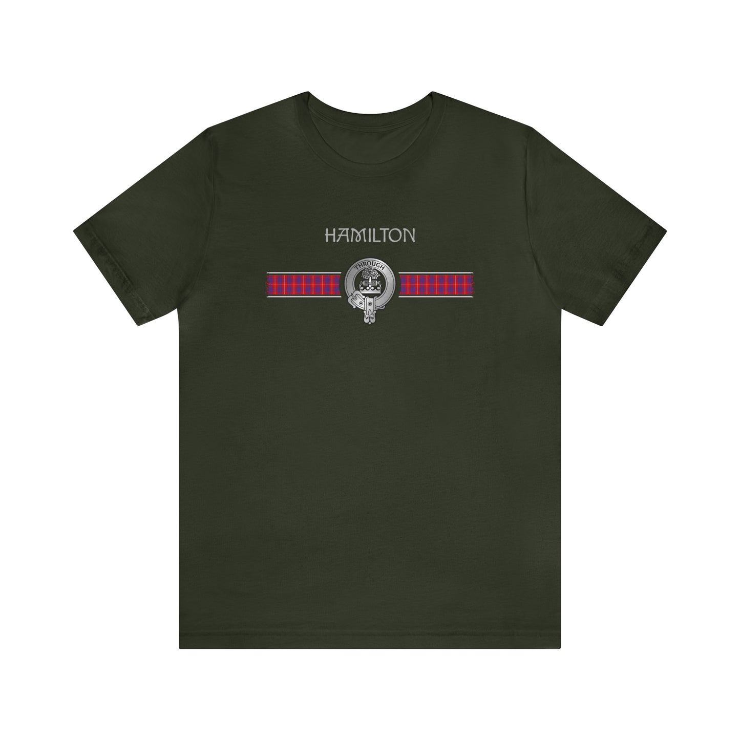 Clan Hamilton Crest & Tartan | Unisex T-Shirt