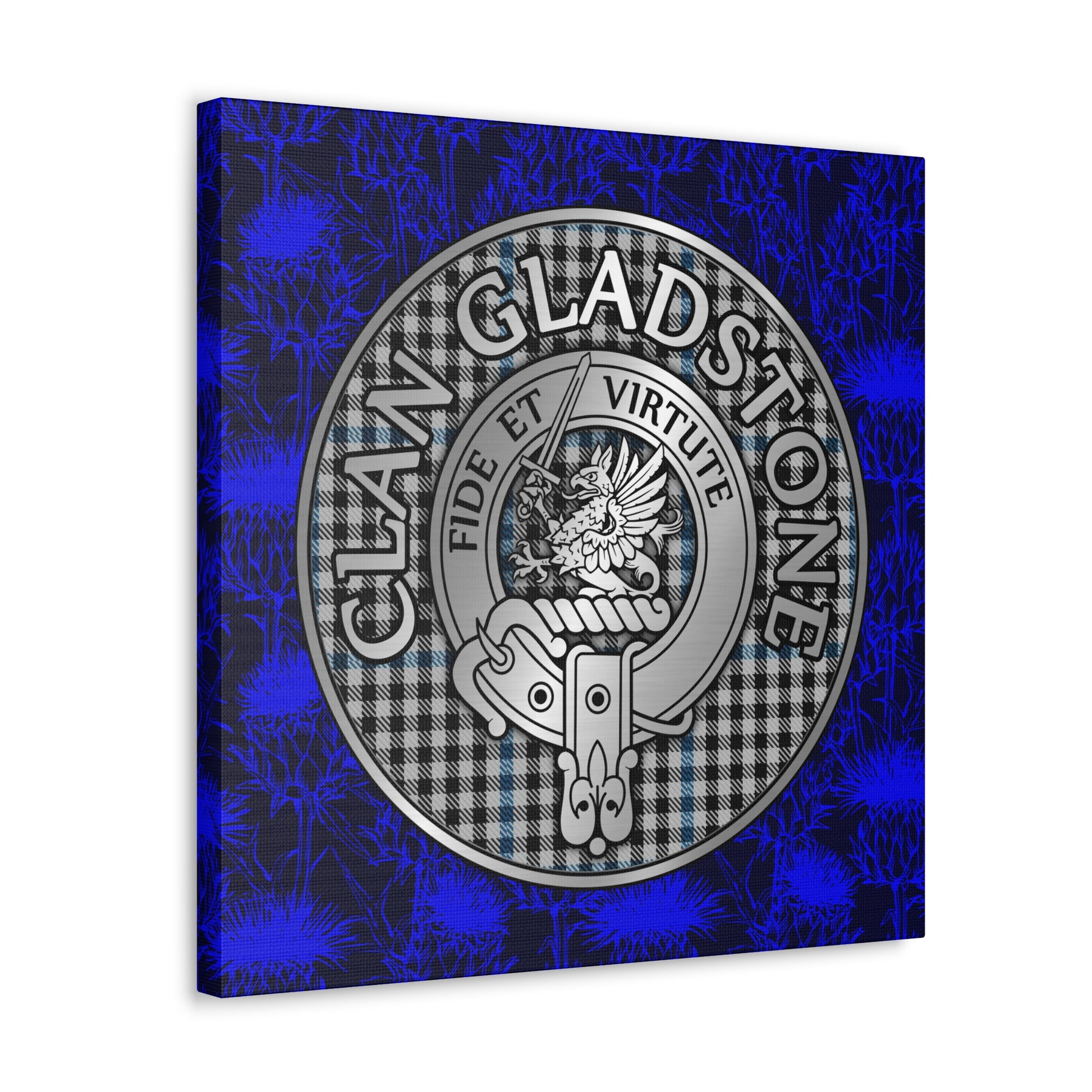 Clan Gladstone Crest & Tartan Canvas Gallery Wraps