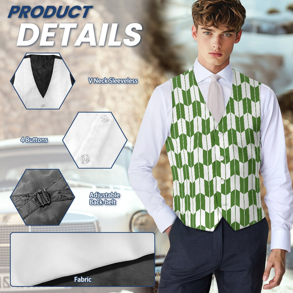 Wagara - Yagasuri Green/White Suit vest jacket