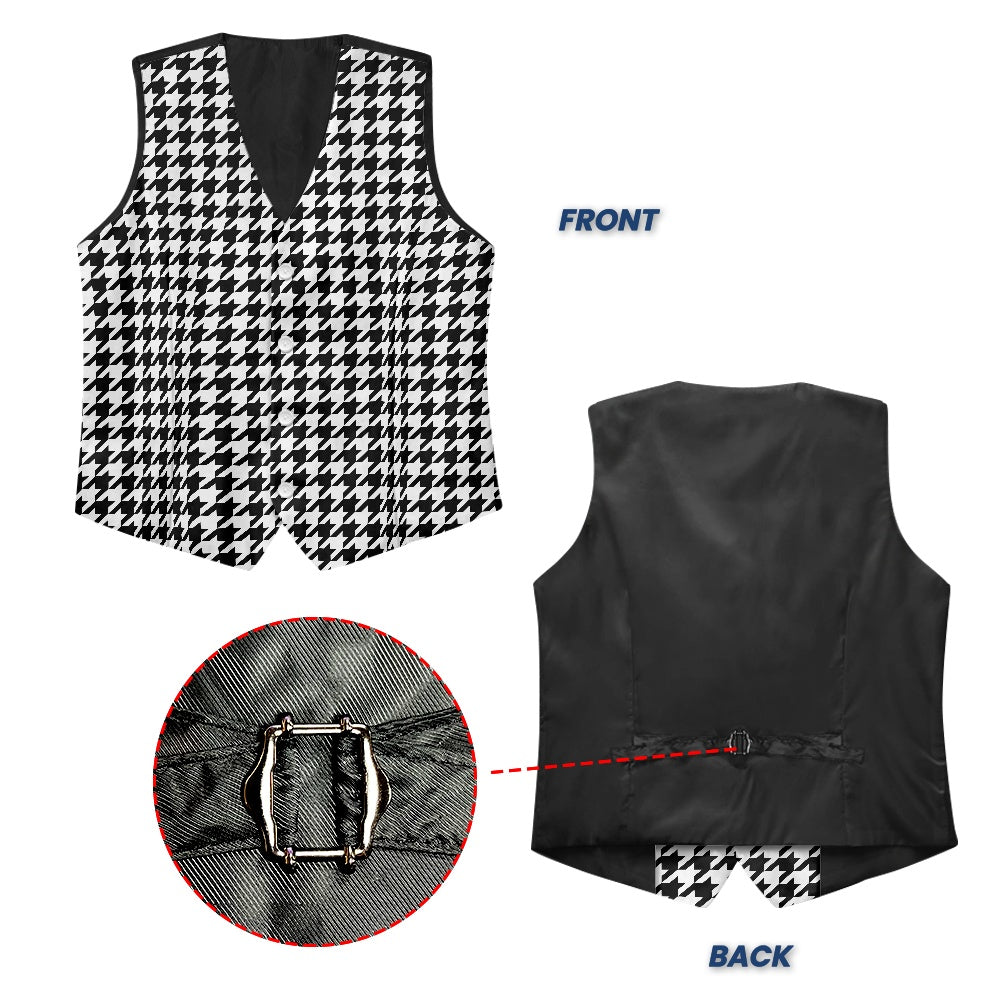 Two Tone Houndstooth Suit vest jacket