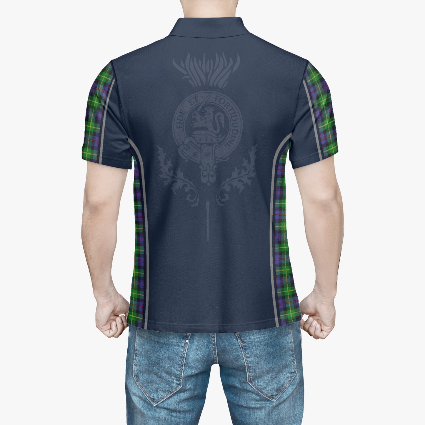 Clan Farquharson Crest & Tartan Polo Shirt