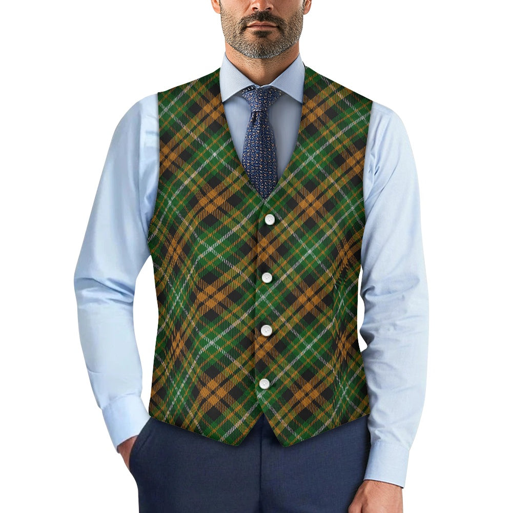 Clan Ramsay Orange Tartan Suit vest jacket