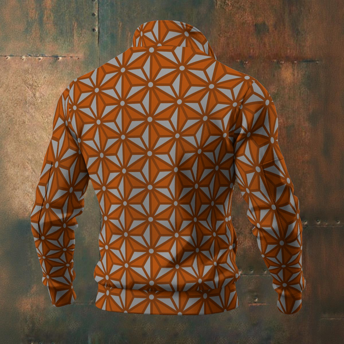 Japanes - Wagara - Asanoha - Men's Thick Knit Fleece Jacket