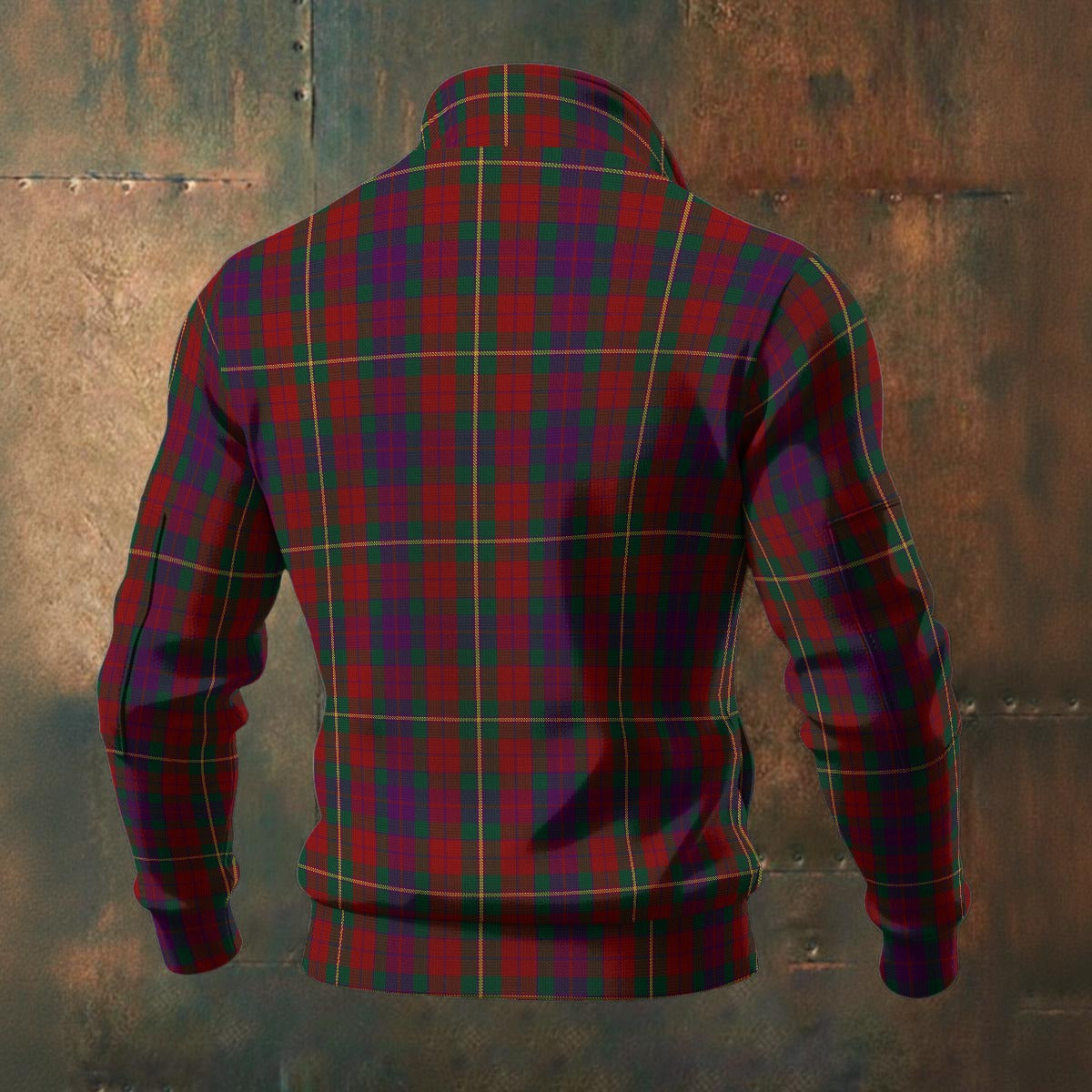 Irish - County Clare Tartan | Men's Thick Knit Fleece Jacket
