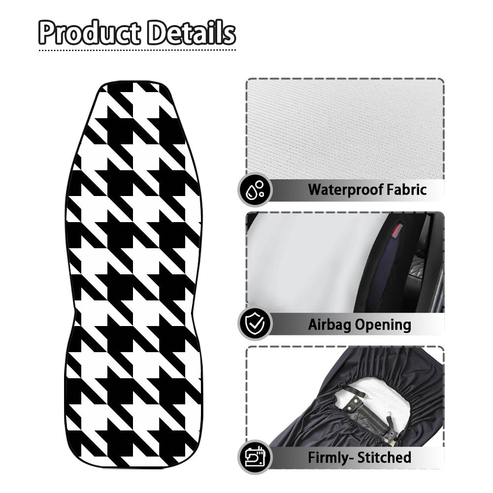 Two Tone Houndstooth Waterproof car front seat cover (with airbag hole)