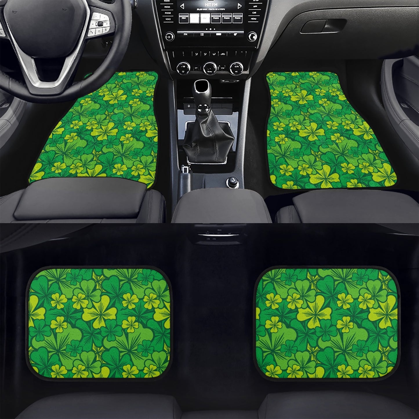 Irish Shamrock Car Floor Mats - 4Pcs