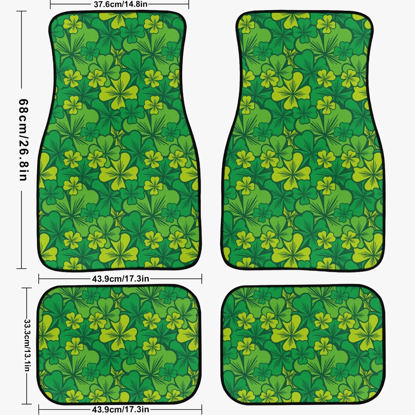 Irish Shamrock Car Floor Mats - 4Pcs