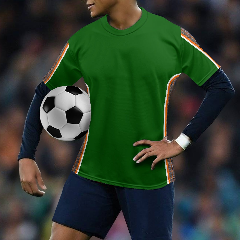 Irish County Leitrim Tartan Strip Football Shirt