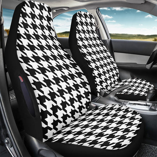 Two Tone Houndstooth Waterproof car front seat cover (with airbag hole)