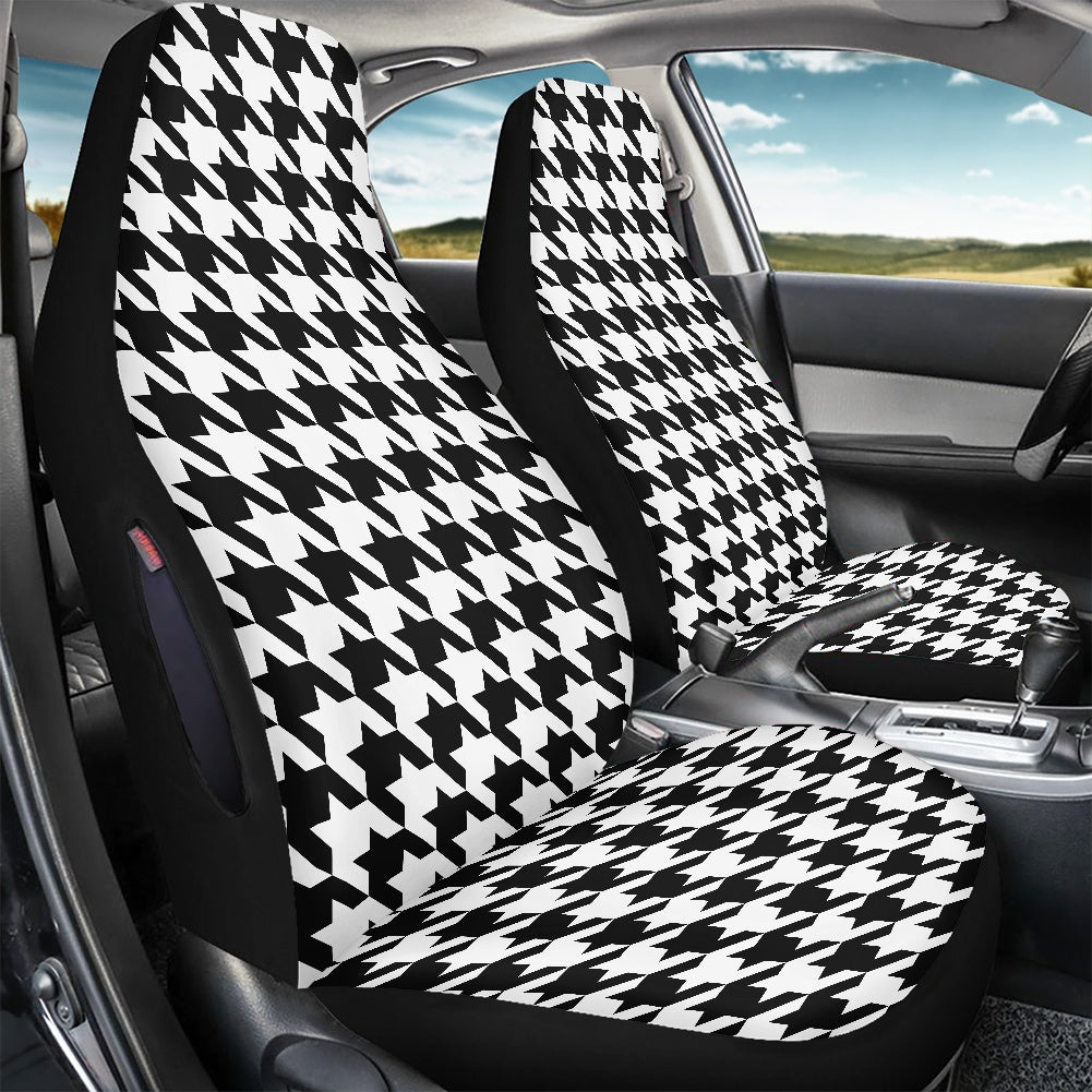 Two Tone Houndstooth Waterproof car front seat cover (with airbag hole)