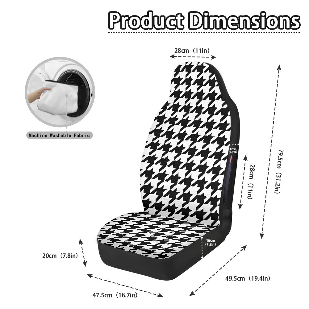 Two Tone Houndstooth Waterproof car front seat cover (with airbag hole)