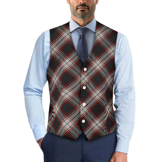 Breizh | Breton | Bretagne Bro-Wened Tartan Bias Suit vest jacket