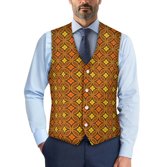 Wagara - Shippo Brown Suit vest jacket