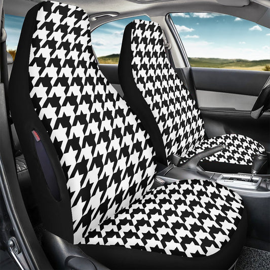 Two Tone Houndstooth Waterproof car front seat cover (with airbag hole)