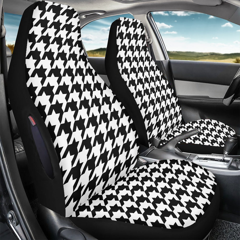 Two Tone Houndstooth Waterproof car front seat cover (with airbag hole)