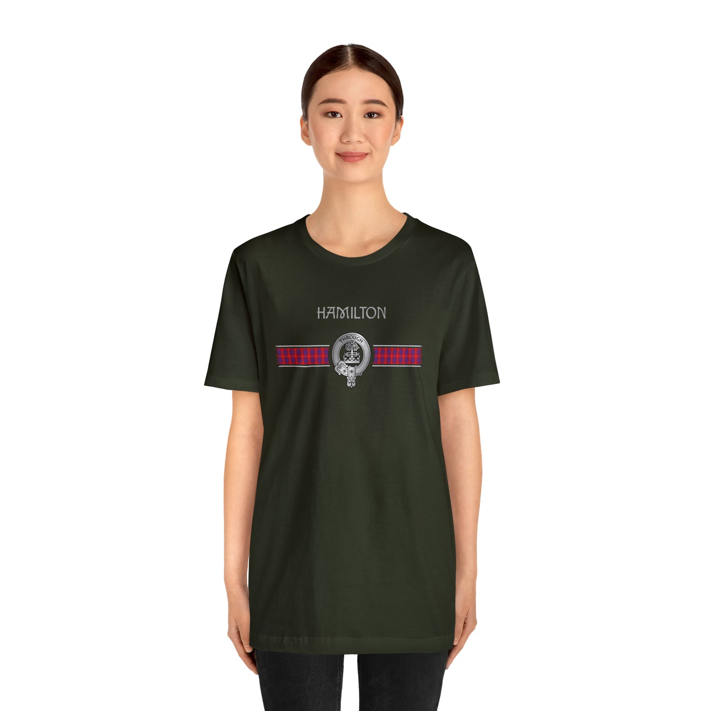 Clan Hamilton Crest & Tartan | Unisex T-Shirt