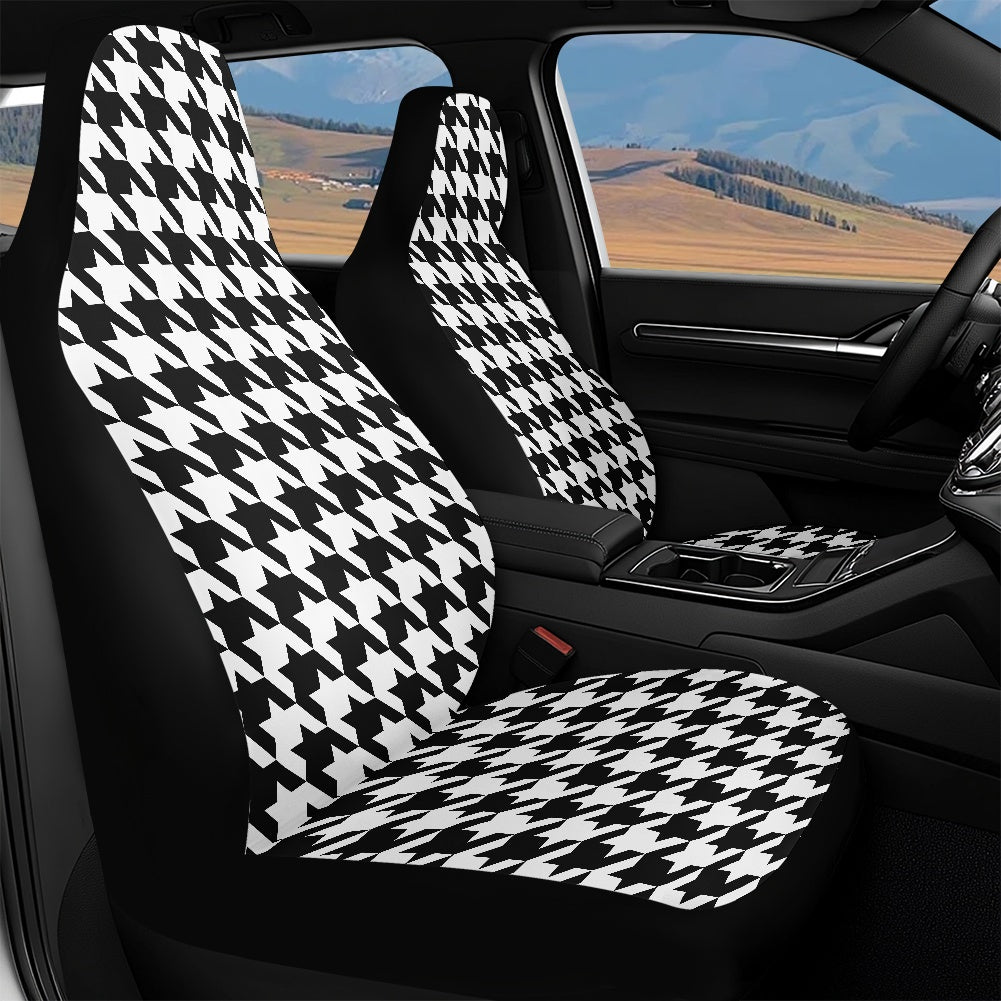 Two Tone Houndstooth Waterproof car front seat cover (with airbag hole)