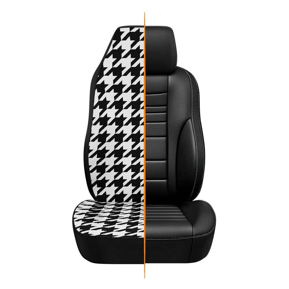 Two Tone Houndstooth Waterproof car front seat cover (with airbag hole)