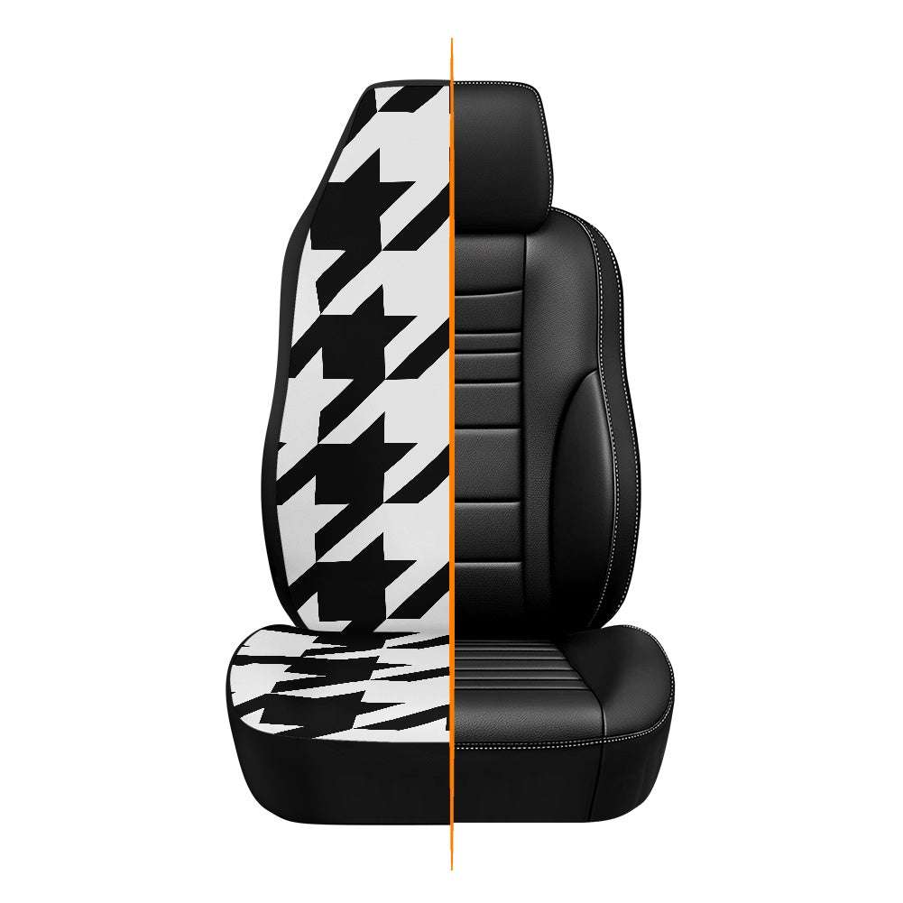Two Tone Houndstooth Waterproof car front seat cover (with airbag hole)