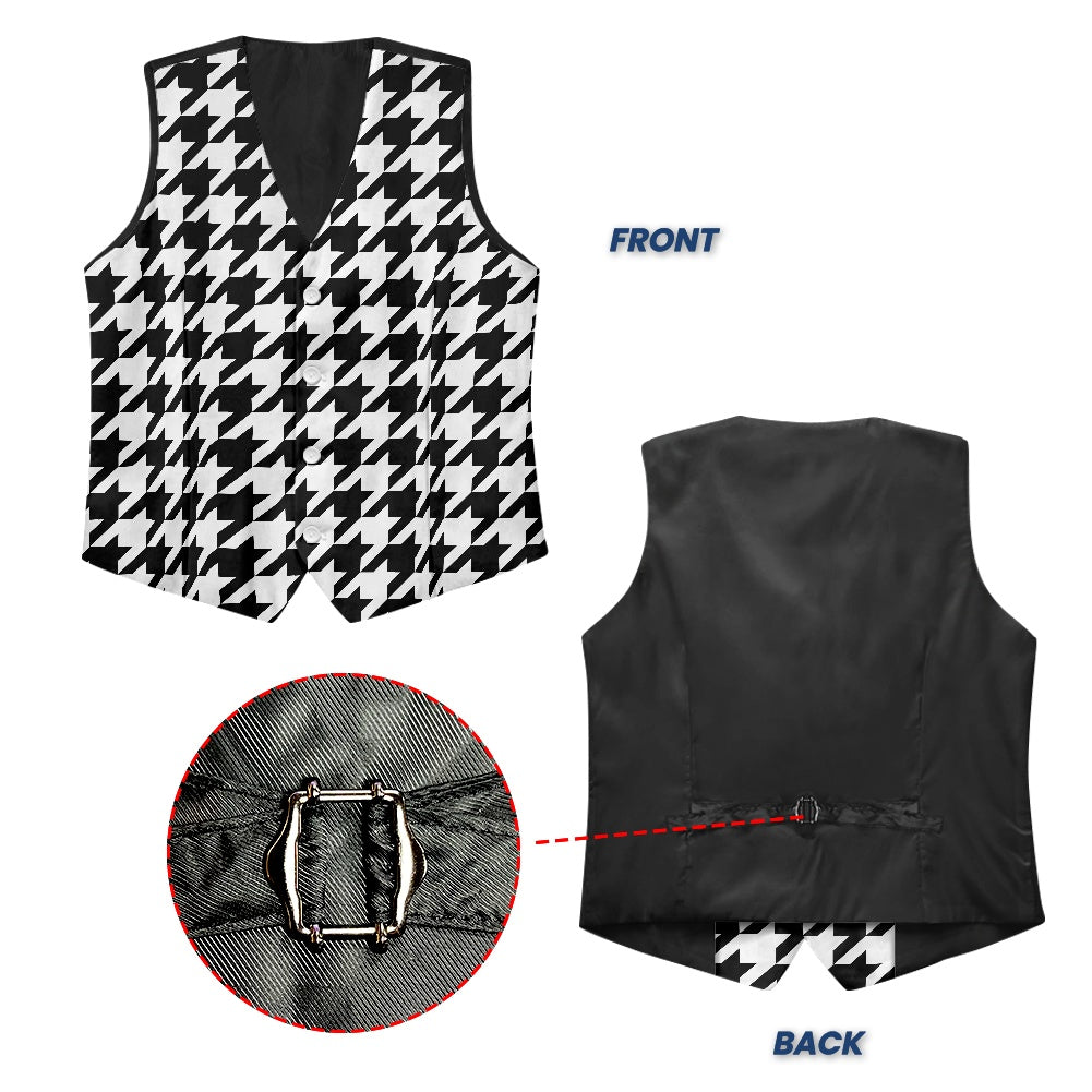 Two Tone Houndstooth Suit vest jacket