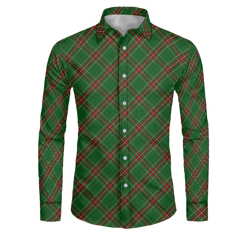 Clan Steel Tartan Men's long-sleeved shirts