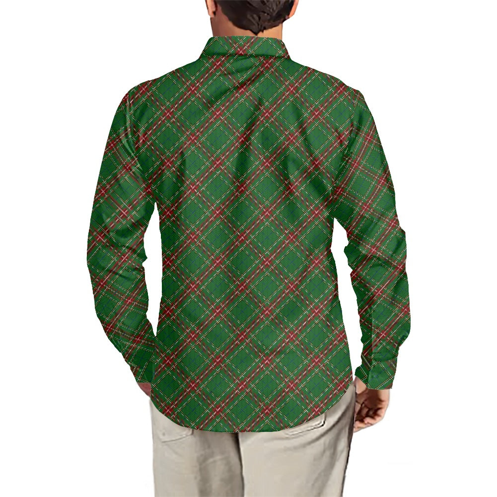 Clan Steel Tartan Men's long-sleeved shirts