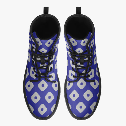 Japanese Wagara - Kanoko Blue - PU Leather Boots