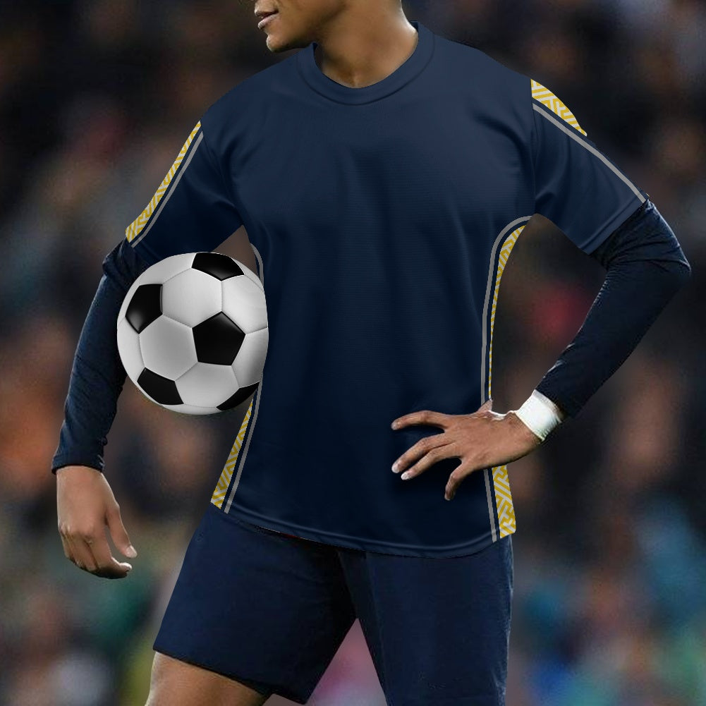 Japanese Wagara - Gold Sayagata Strip - Football Shirt