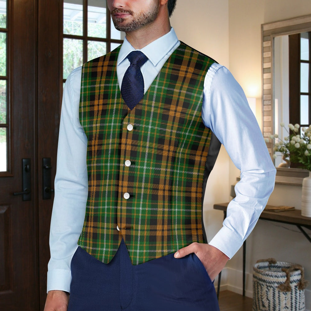 Clan Ramsay Orange Tartan Suit vest jacket