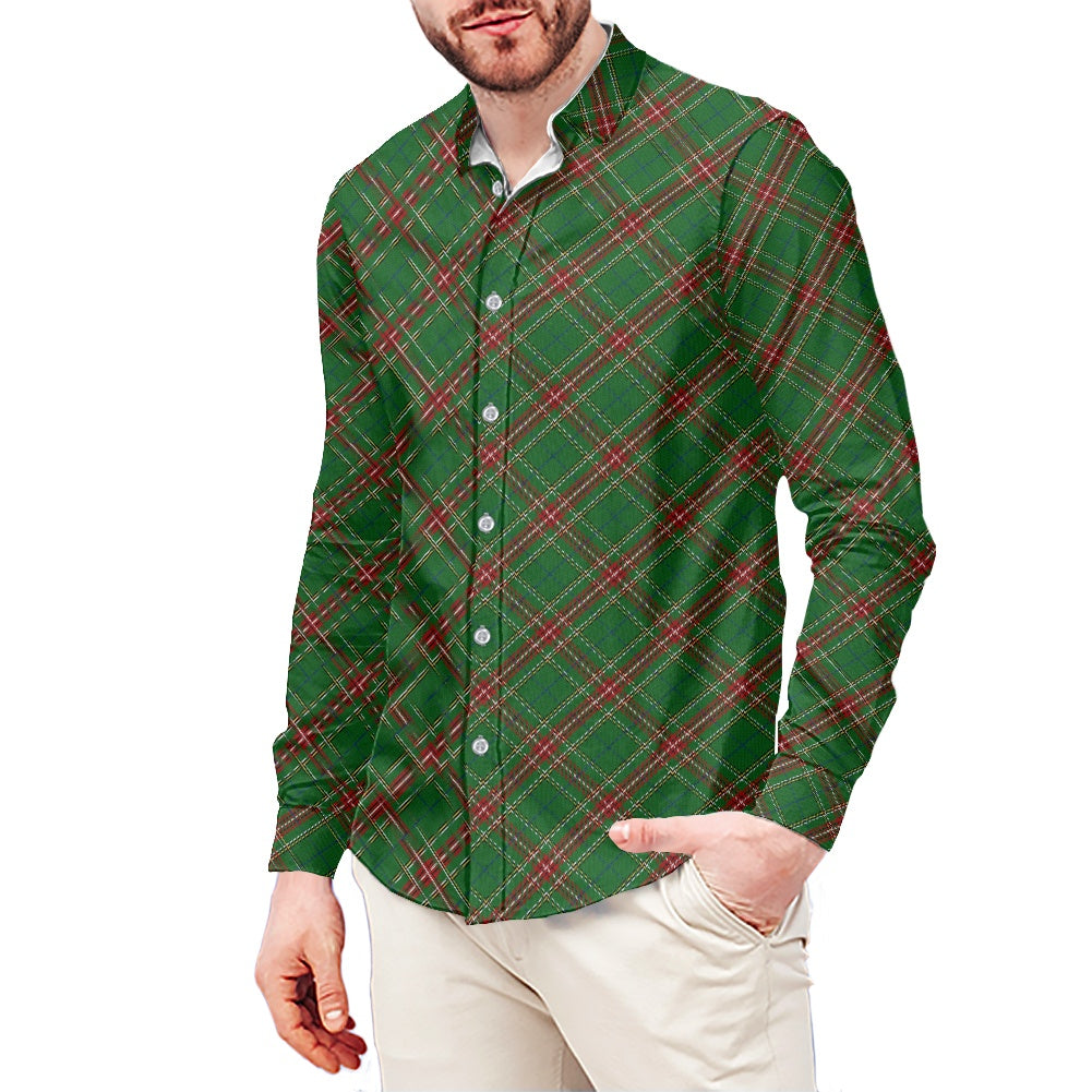 Clan Steel Tartan Men's long-sleeved shirts