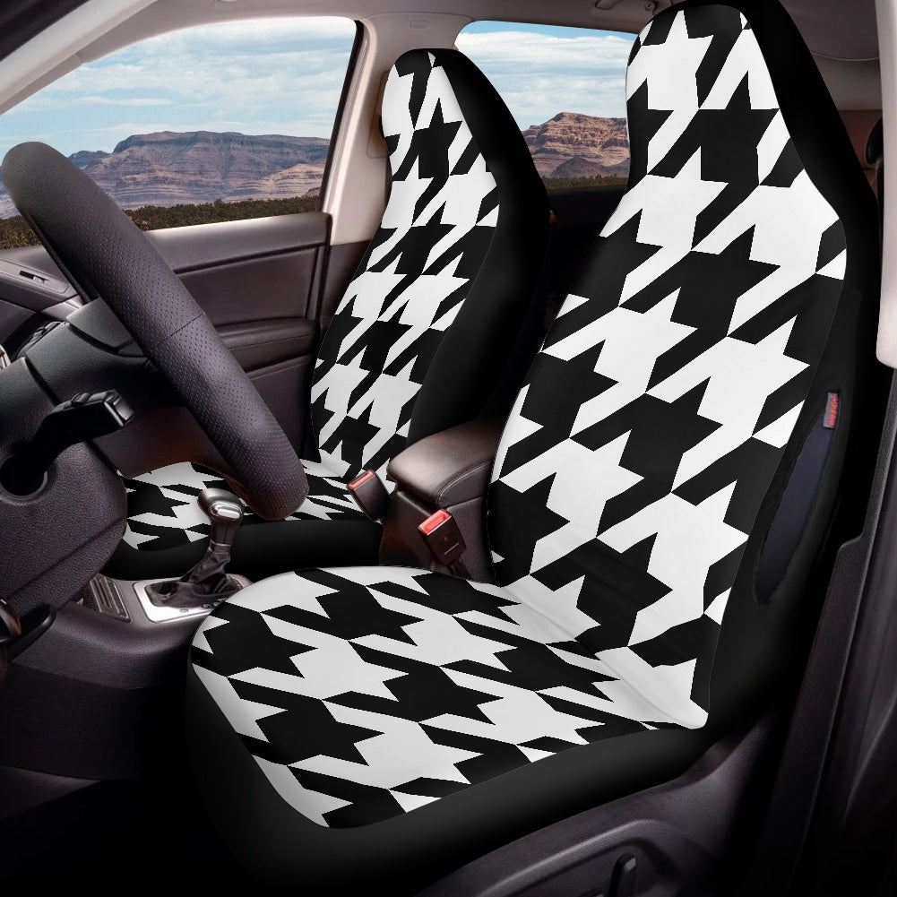 Two Tone Houndstooth Waterproof car front seat cover (with airbag hole)
