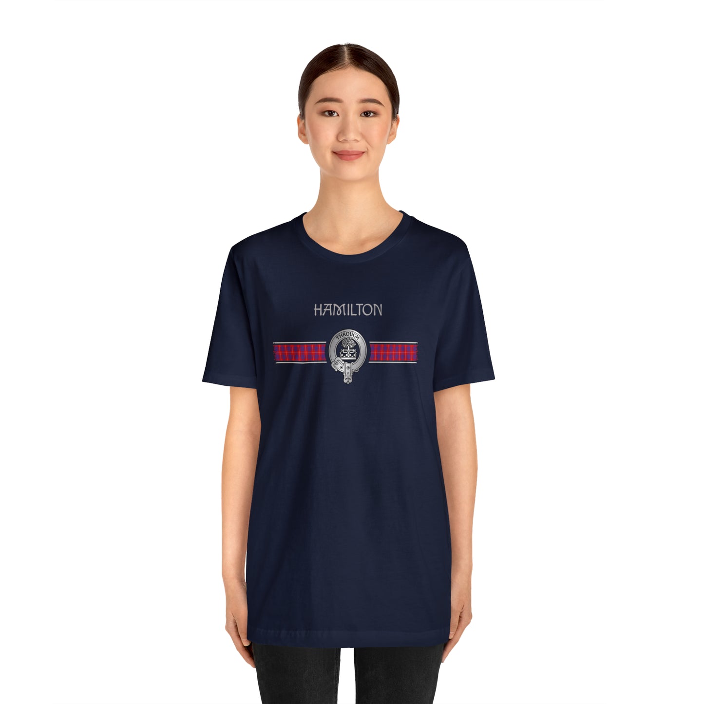 Clan Hamilton Crest & Tartan | Unisex T-Shirt