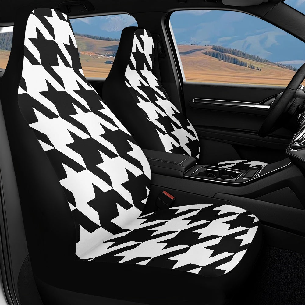 Two Tone Houndstooth Waterproof car front seat cover (with airbag hole)