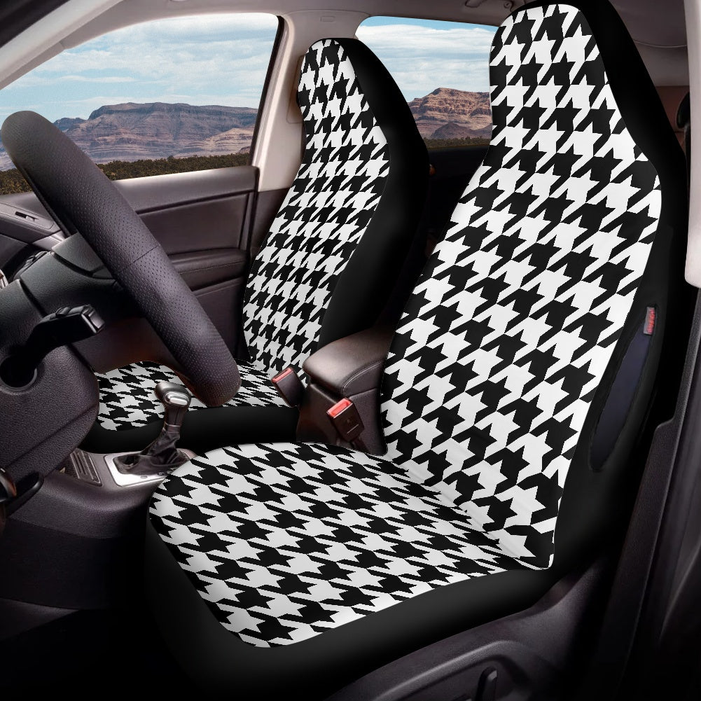 Two Tone Houndstooth Waterproof car front seat cover (with airbag hole)
