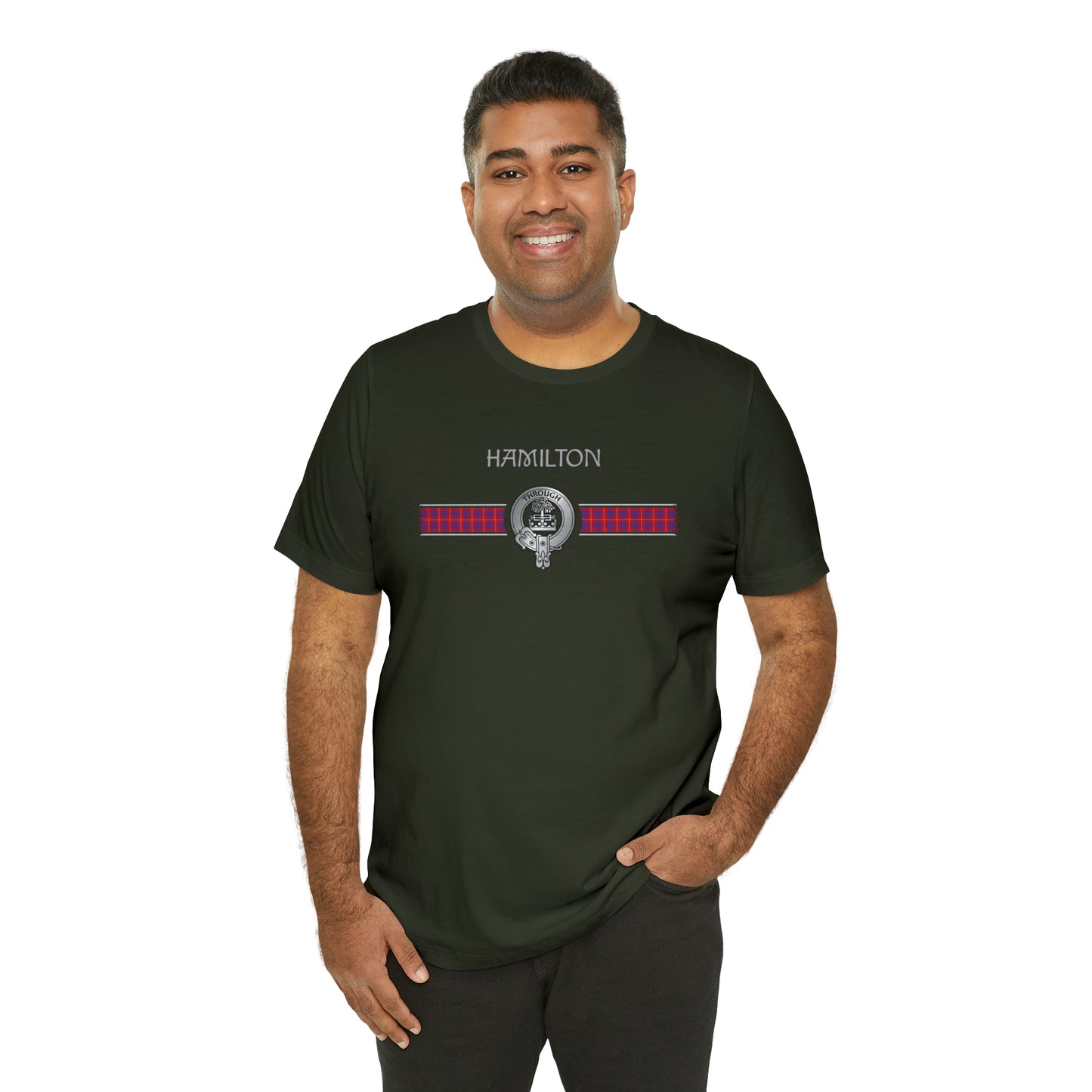 Clan Hamilton Crest & Tartan | Unisex T-Shirt