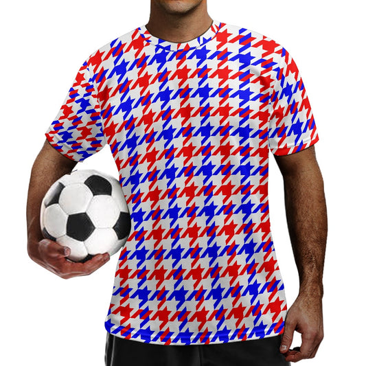 Red White Blue Houndstooth Football shirt