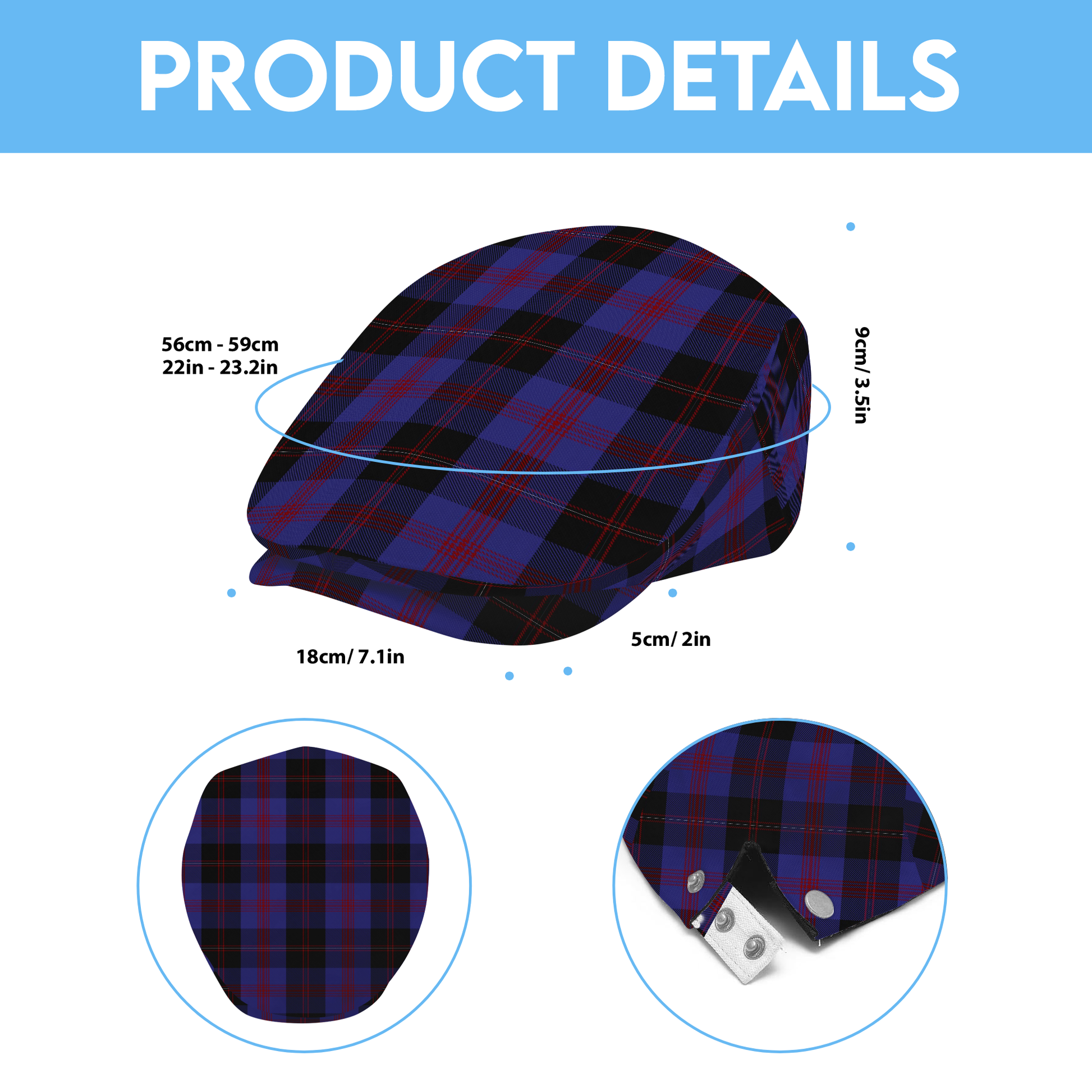 Angus District Tartan Flat Cap