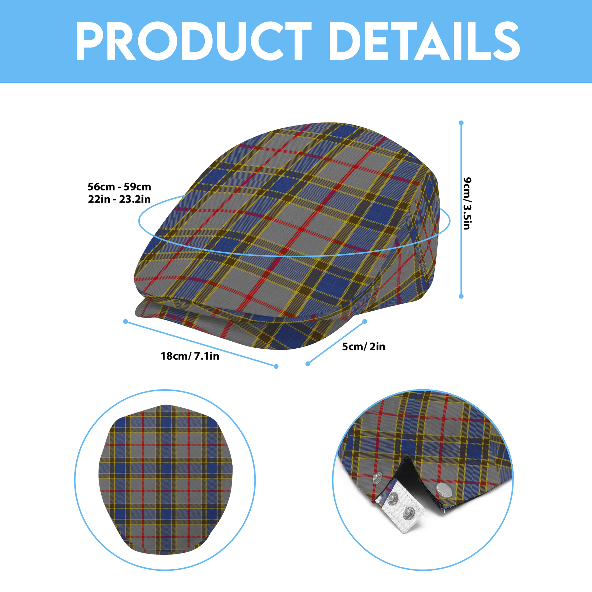 Clan Balfour Tartan Flat Cap