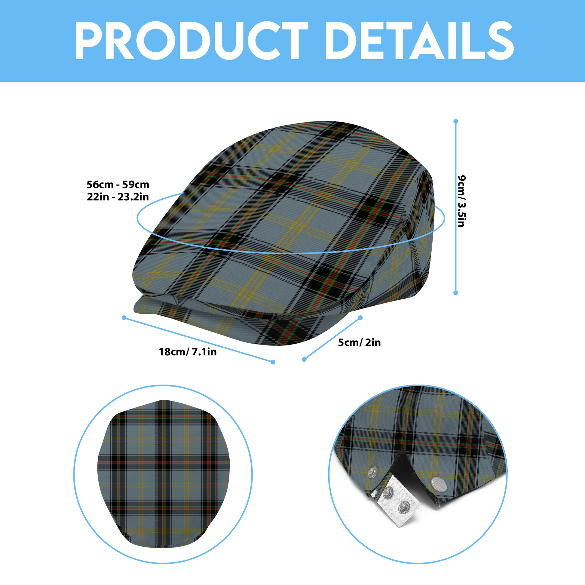 Clan Bell Tartan Flat Cap