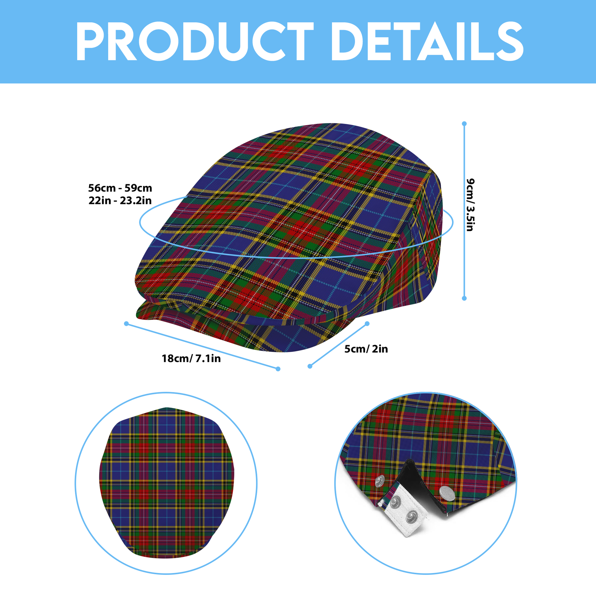 Clan Bethune Tartan Flat Cap