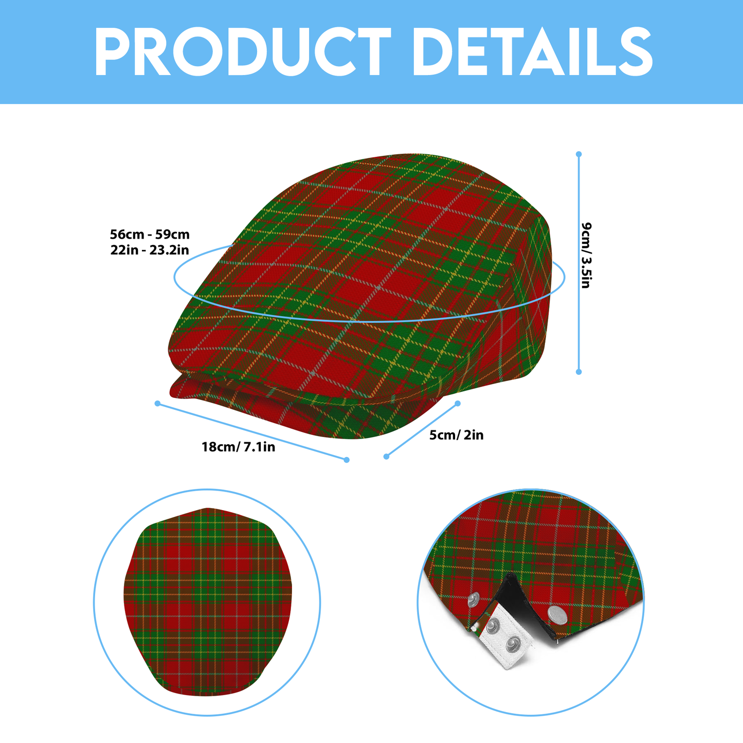 Clan Burnett Tartan Flat Cap