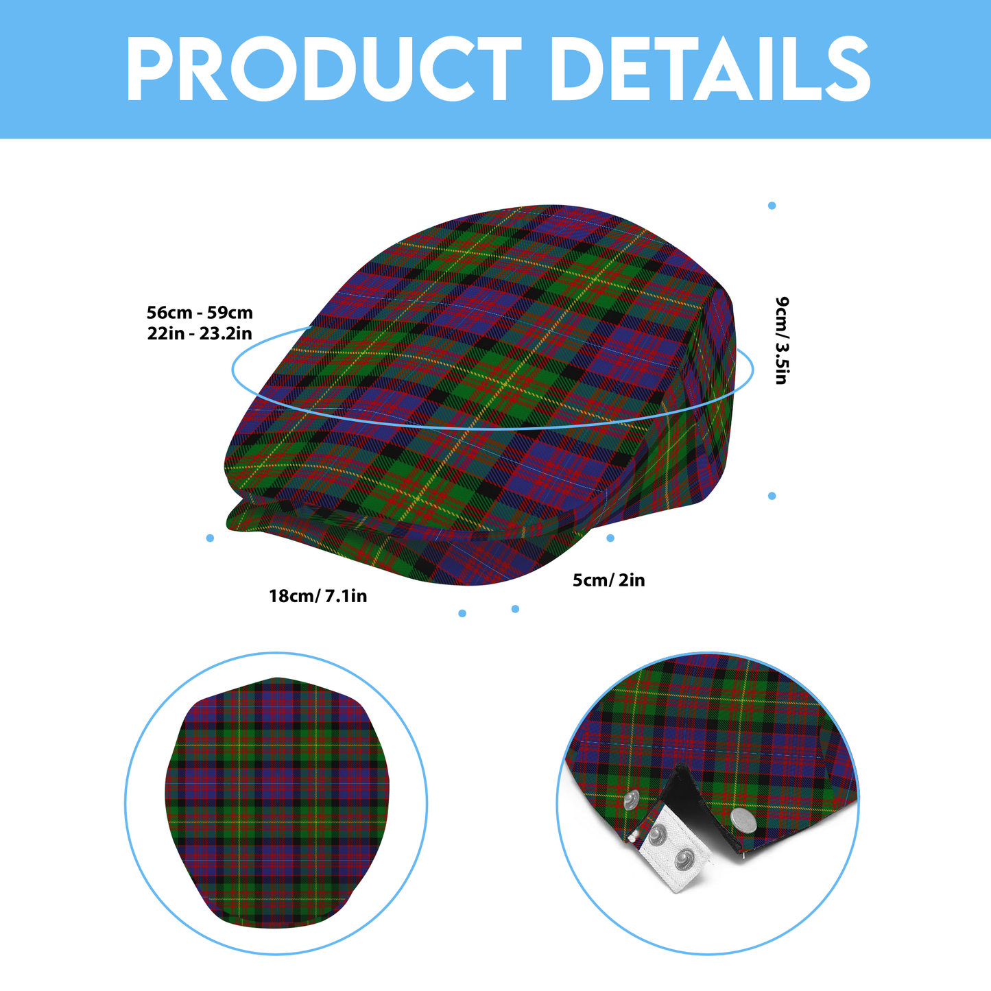 Clan Carnegie Tartan Flat Cap